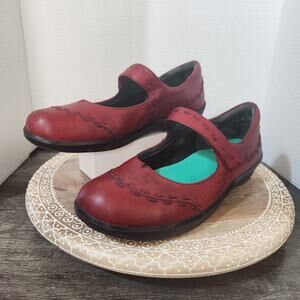 Ziera Oxblood Red Leather Gummibear Mary Jane Comfort Shoes Women's 13.5 Wide